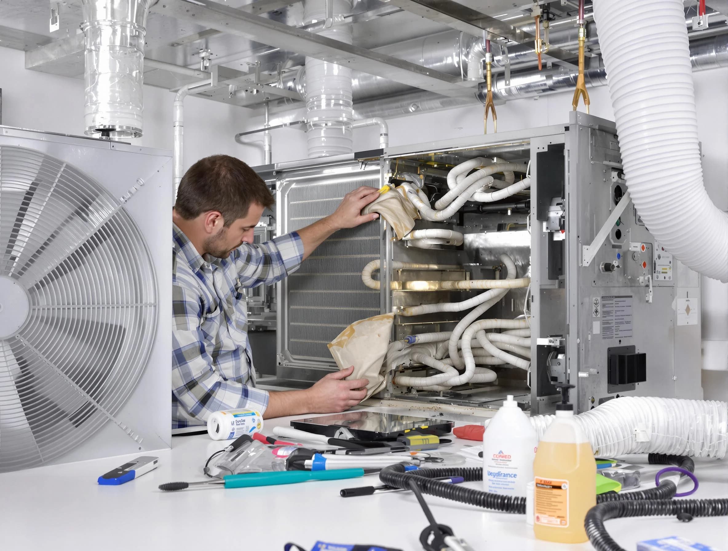 Milton Air Duct Cleaning specialist performing precision AC coil cleaning in Milton