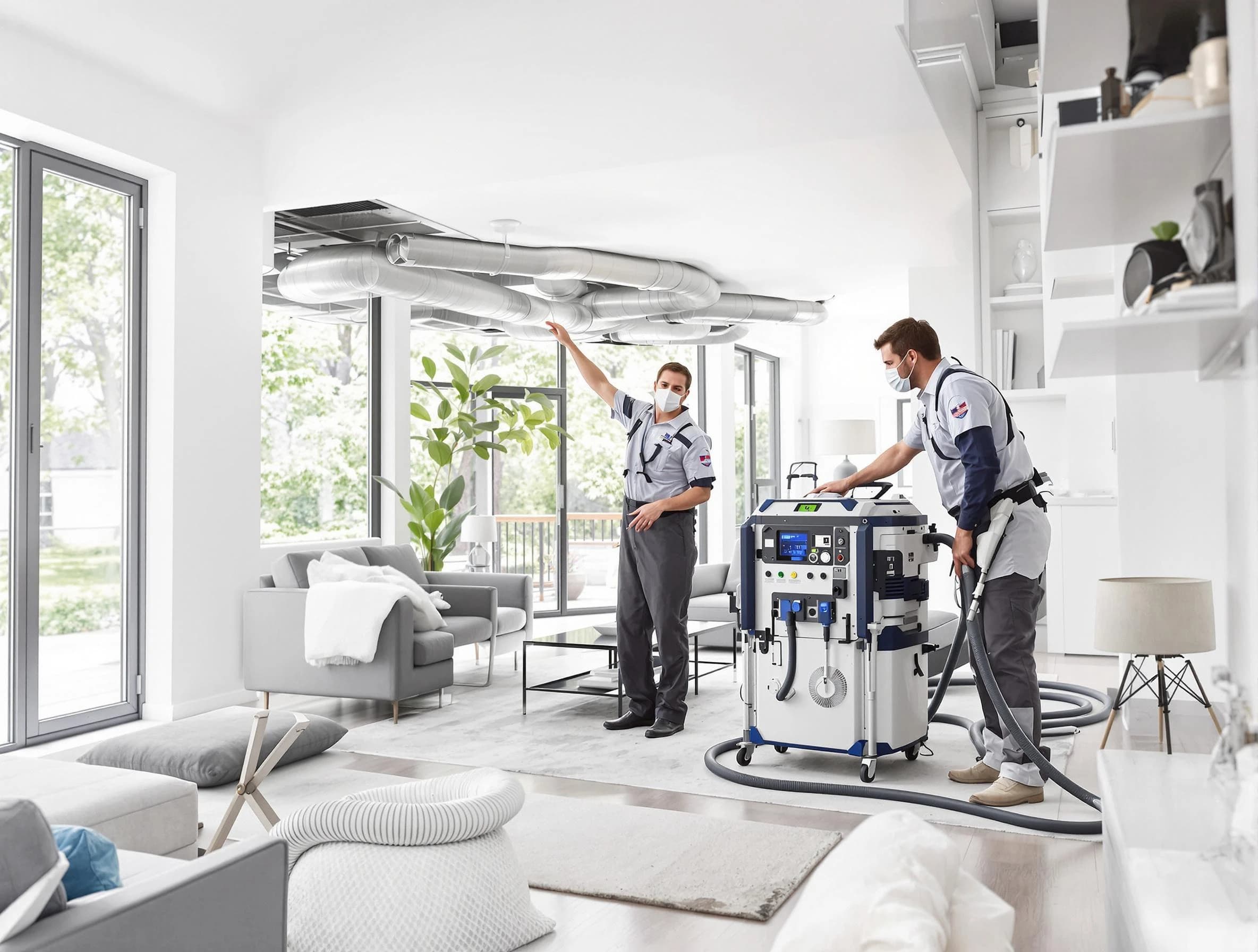 Milton Air Duct Cleaning professional conducting pure air duct cleaning with state-of-the-art equipment in Milton