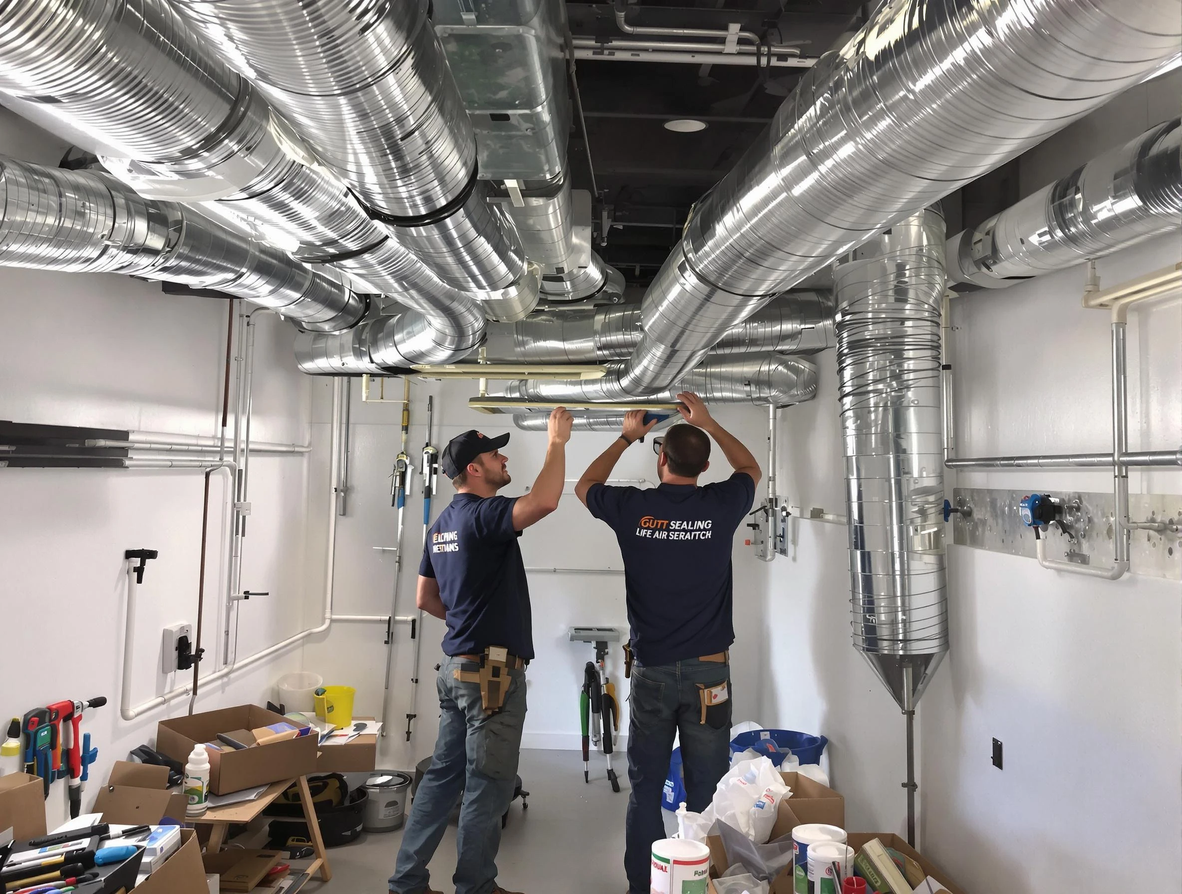 Milton Air Duct Cleaning technician applying professional duct sealing solutions in Milton