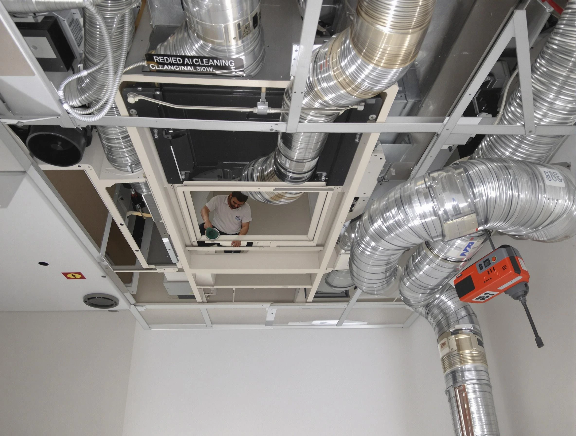 Milton Air Duct Cleaning technician performing detailed central duct system cleaning in Milton